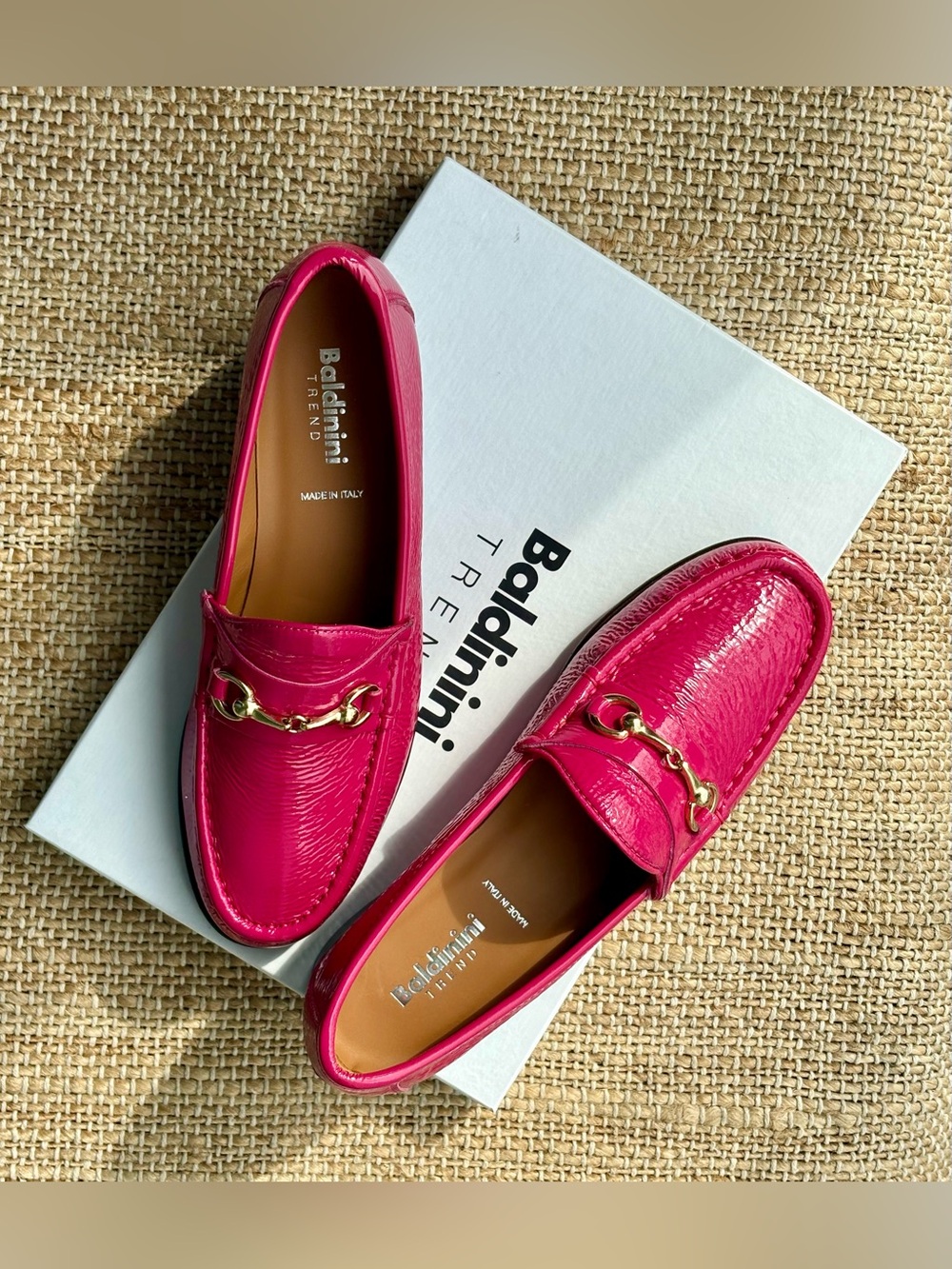NWT Baldinini Trend Pink Horsebit Loafers Size 38
